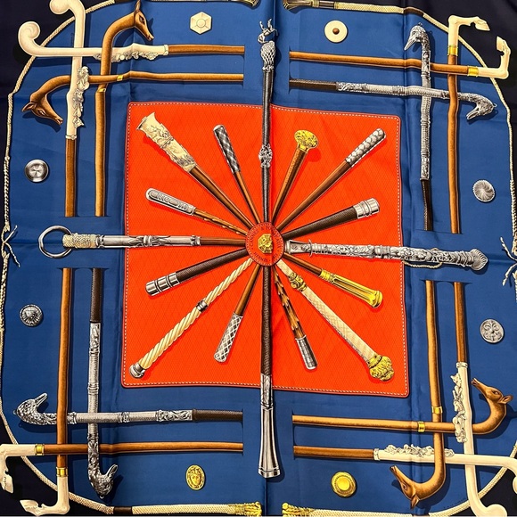 Hermès Cannes & Pommeaux 100% Silk Scarf - Picture 3 of 13